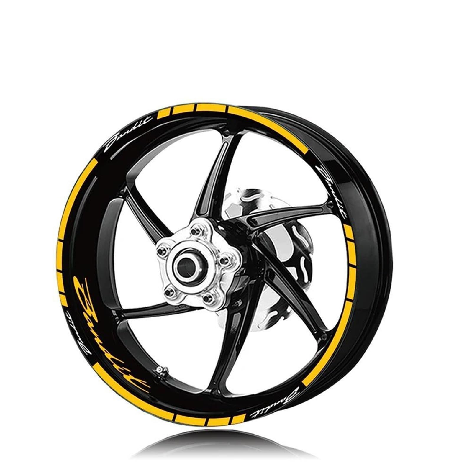 Motorcycle for Bandit 1200 600 Reflective Wheel Sticker and Rim Stickers Tire Decoration Protection Decals Decorative(Gold)