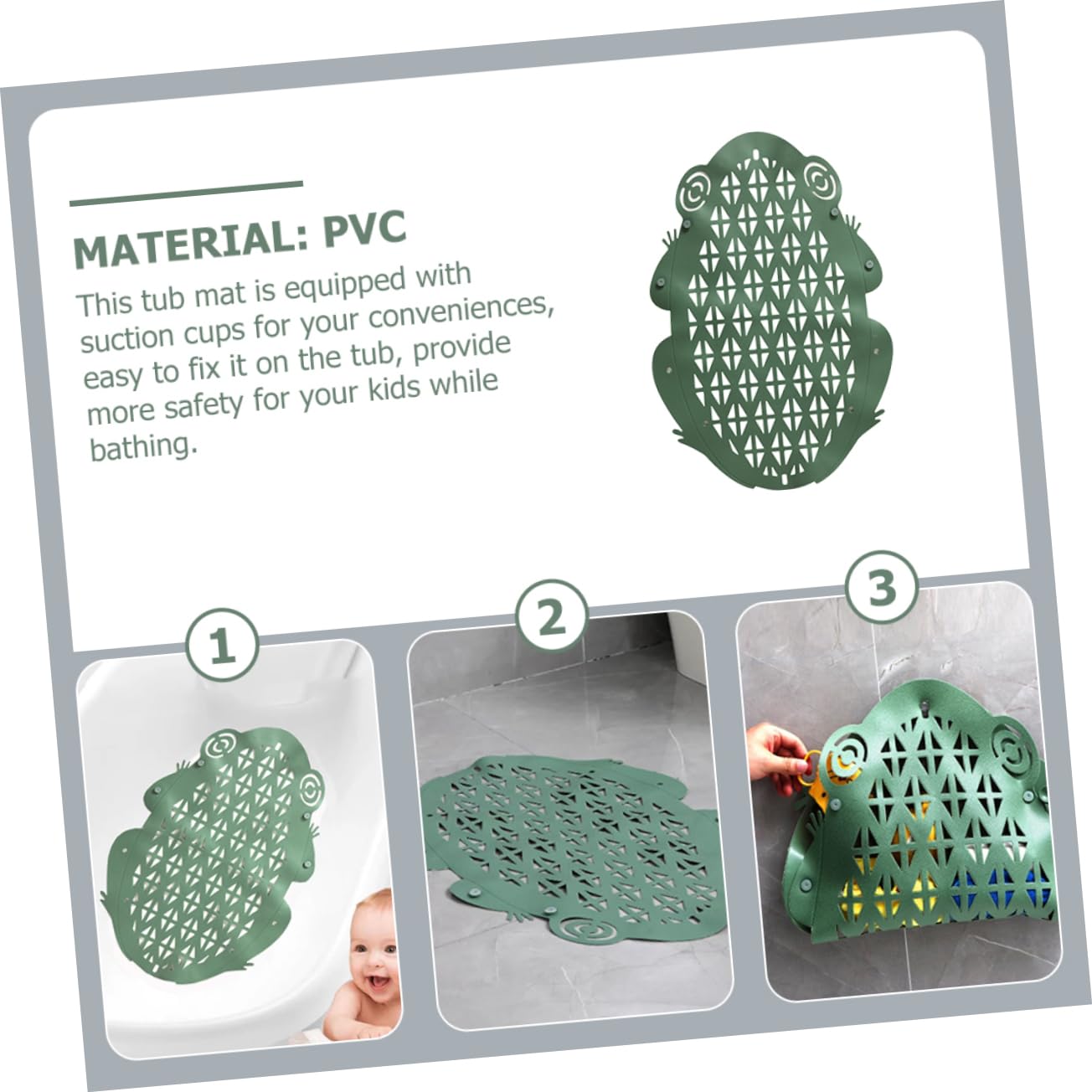 SOLUSTRE Cartoon Bathroom Tub Mat Kids Bathtub Suction Pad Bath Mat for Shower Tub Liner Perfect Kids