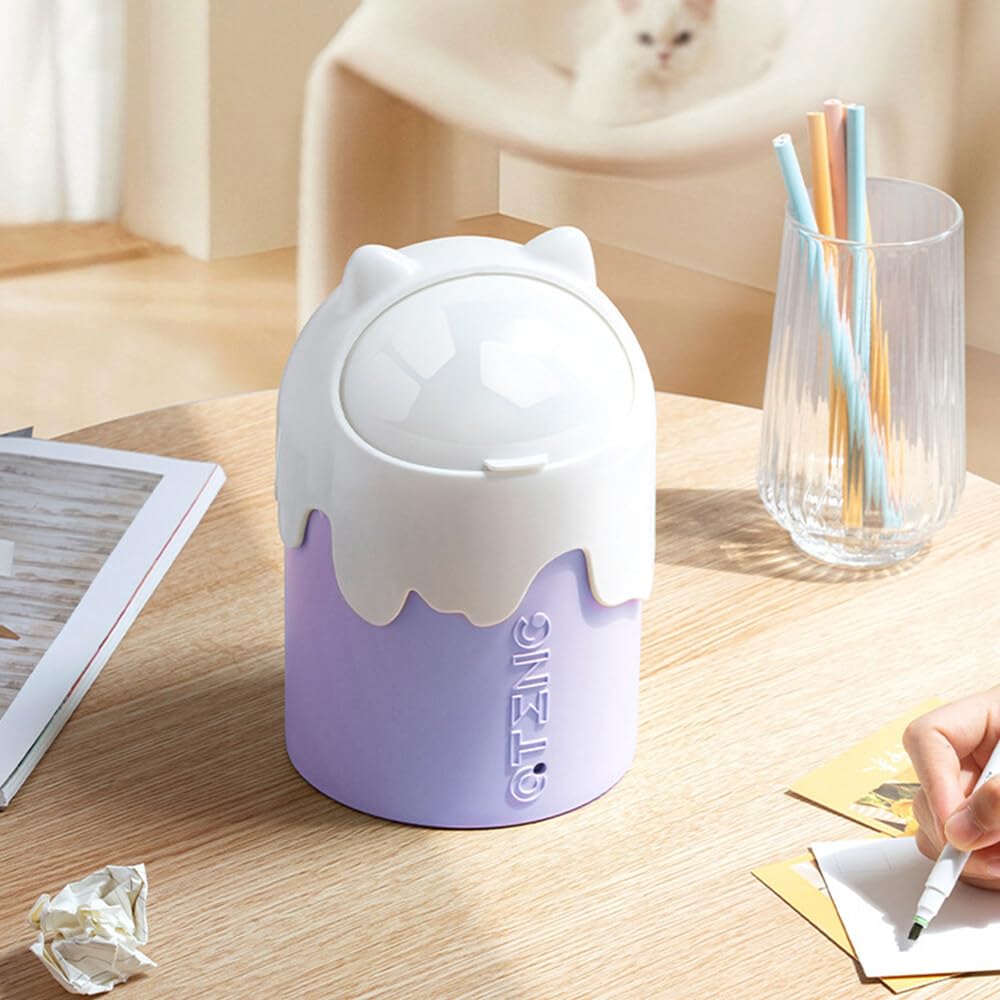 Cestino Da Scrivania Greyoe Mini - Pattumiera Cartoon Portatile Per Bagno, Cucina O Ufficio