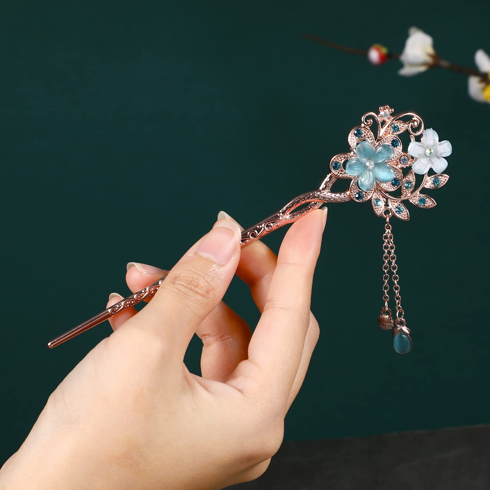 Amazon.com : Frcolor Rhinestone Hair Stick, Chinese Hair