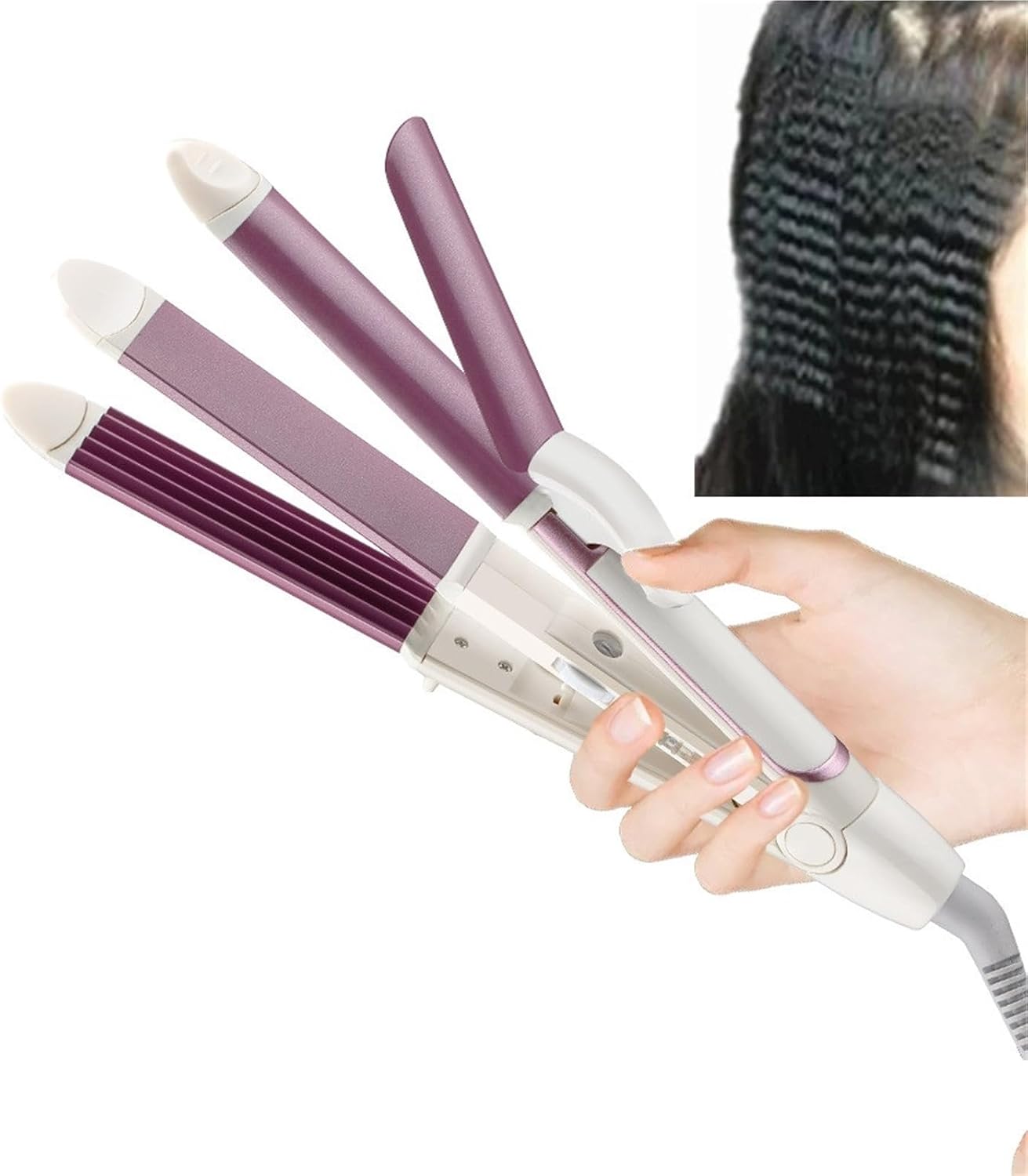 3 in 1 Hair Straightener and Curler Curling Iron for All Hair Types Tourmaline Ceramic Twisted Flat Iron for Hair Styling(AU)