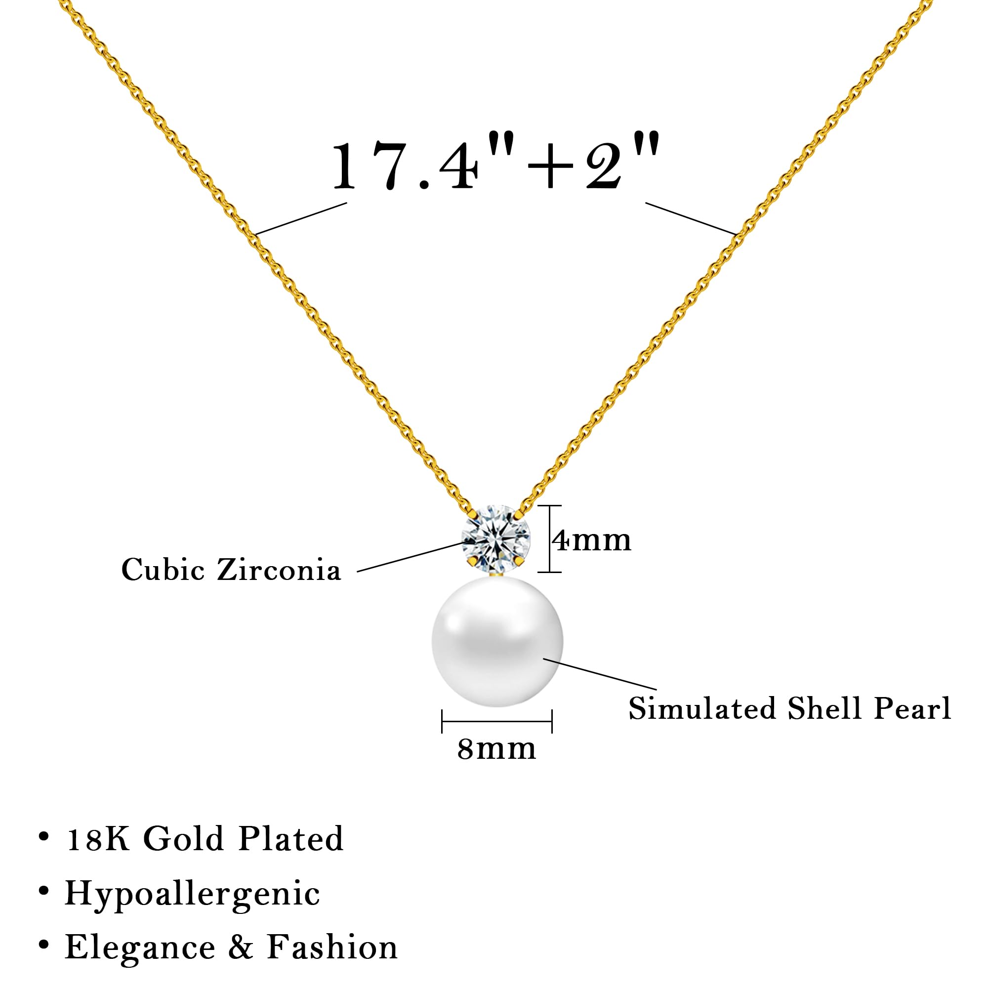PEALICIOUS Single Pearl Necklace as Birthday Gifts for Mom, Bonus Mom Gifts for Step Mother from Daughter Son, Mother in Law Necklace with CZ from Bridal as Mother of the Groom Jewelry Gifts