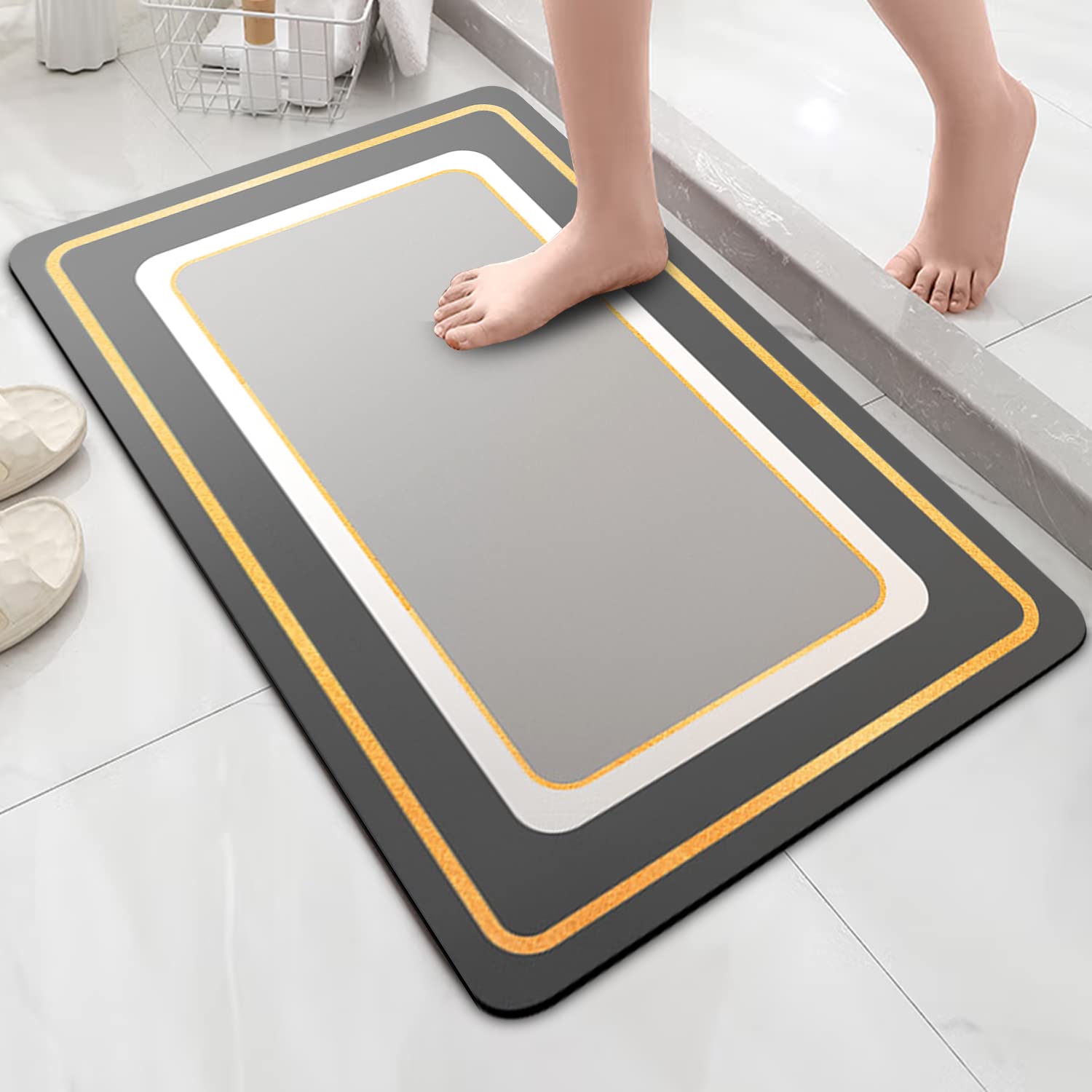 MUTAO 珪藻土バスマット　お風呂マット 40x60cm Amazon | MUTAO 珪藻土バスマット ソフトお風呂マット おしゃれ 吸水力