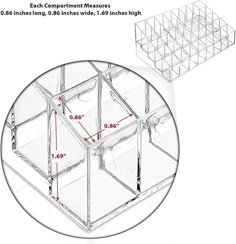 Miniatura 4 de POAHUDT Soporte para lápices labiales de 40 rejillas, organizador de lápiz labial acrílico transparente y estuche de almacenamiento para brillo de
