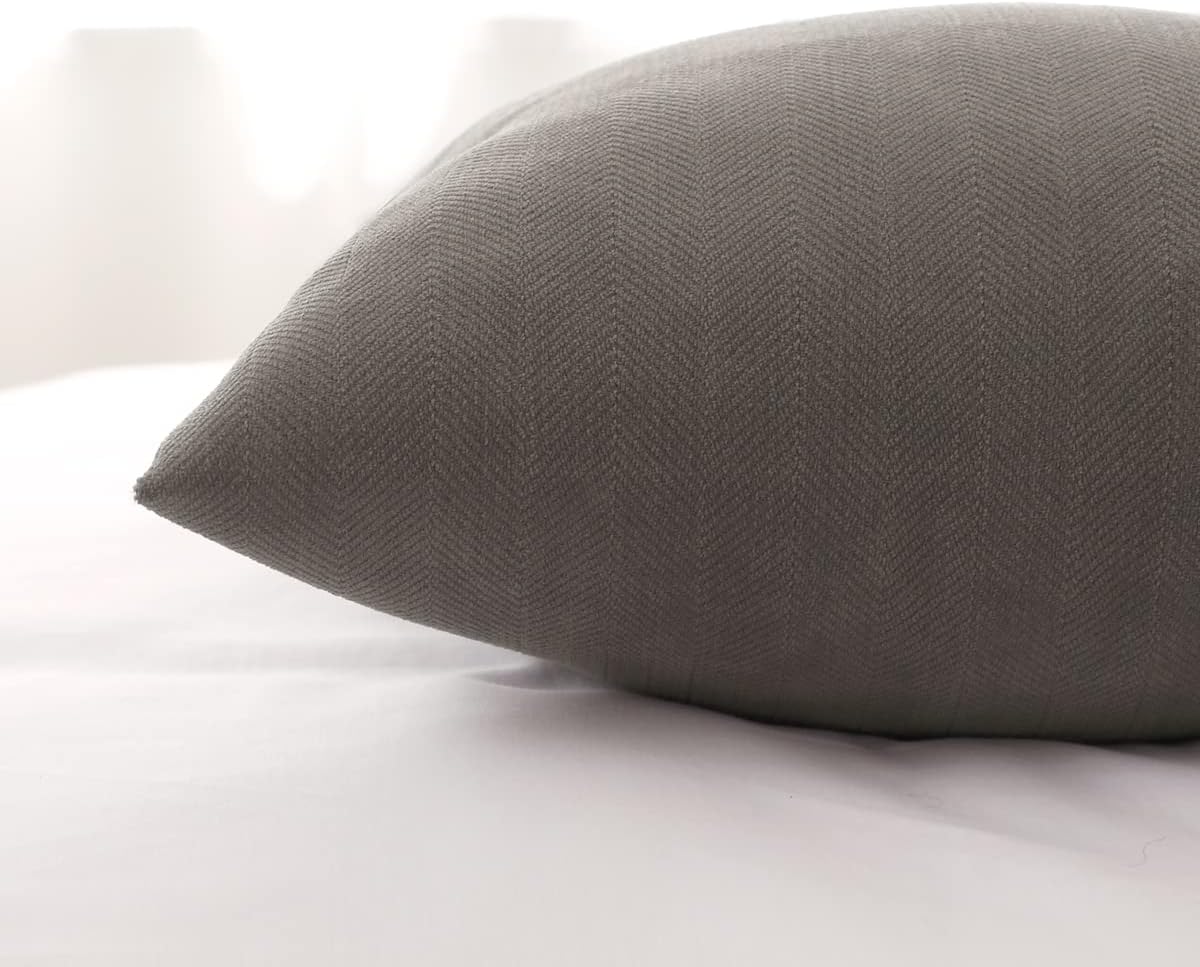 AMBERIS 2 Pillowcases (45×45cm)(Without Insert) Grey, Modern Style 2 Pillowcases (Without Insert) for Home Hotel Decorations