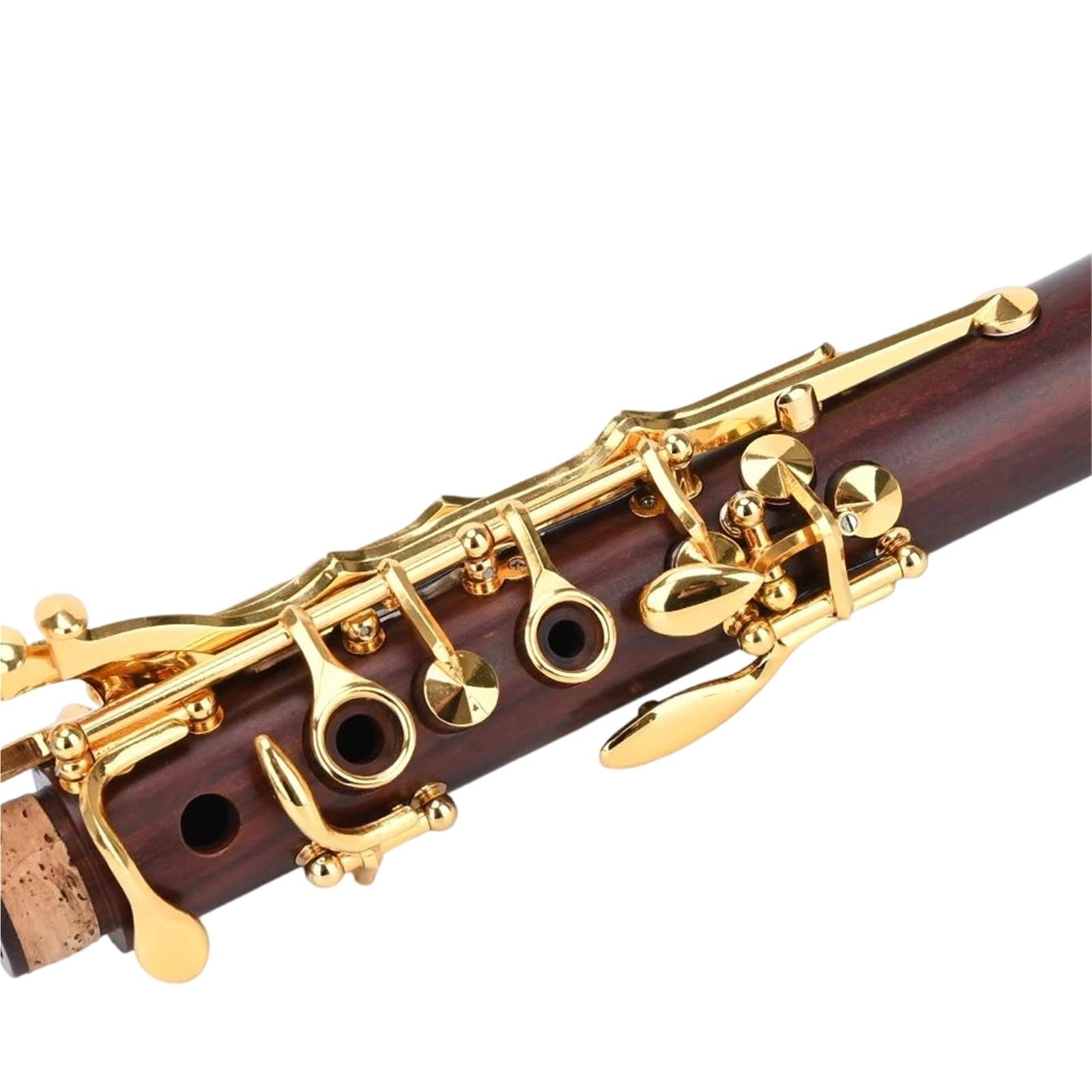 Clarinete Bb Chapado En Oro 17 Teclas Cuerpo De Secoya Almohadilla Piel Oveja