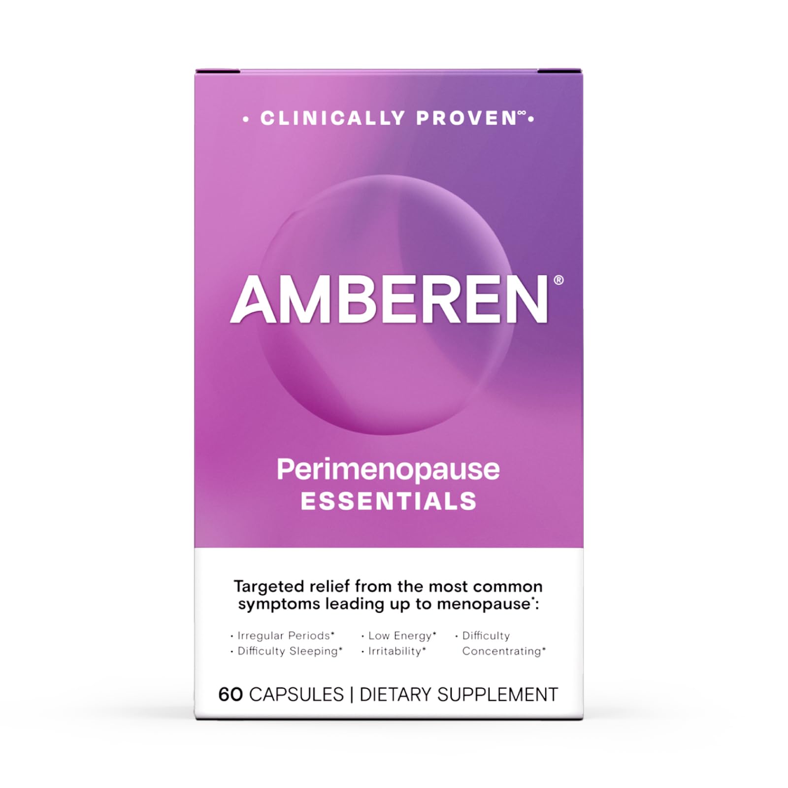 Amberen Perimenopause, Peri-Menopause Multi-Symptom Relief, Vitamin B, Vitamin E & Antioxidants Supplement, Helps Support Hormone Balance, Hot Flashes & Night Sweats, Supplements for Women, 180 Count