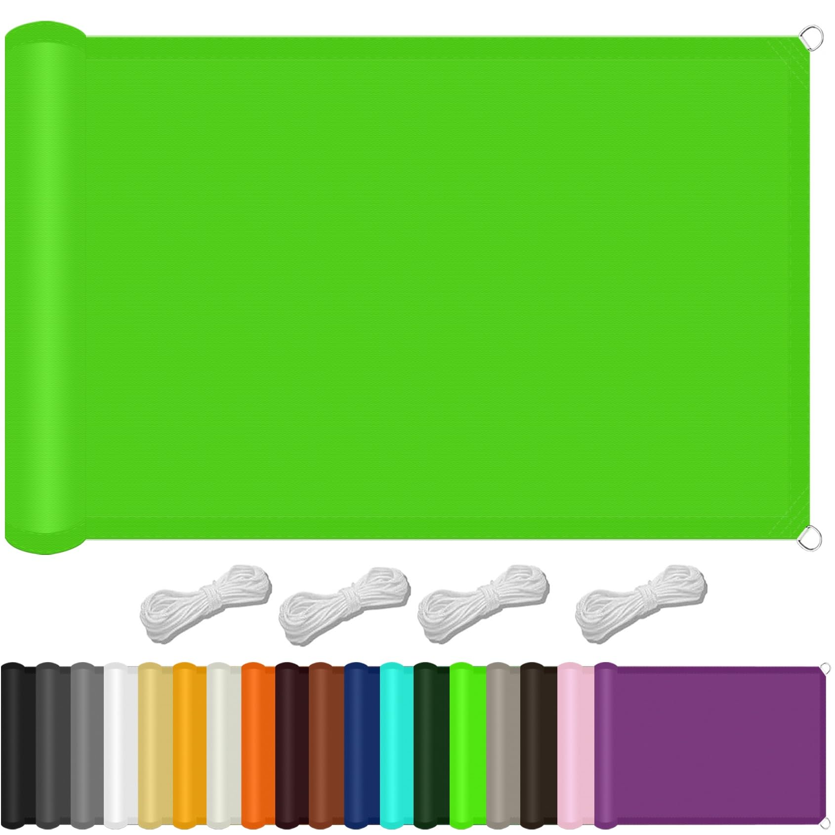 Voile d'ombrage rectangulaire 4x4.5m imperméable et anti-UV pour aménager votre terrasse en vert tendre