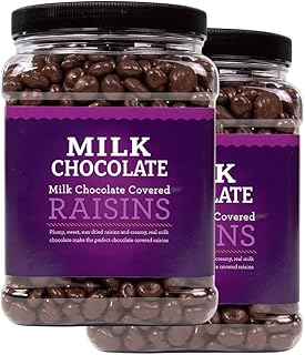 Milk Chocolate Covered Raisins, Dried, 50 oz, Natural, Made in USA (2 Pack)