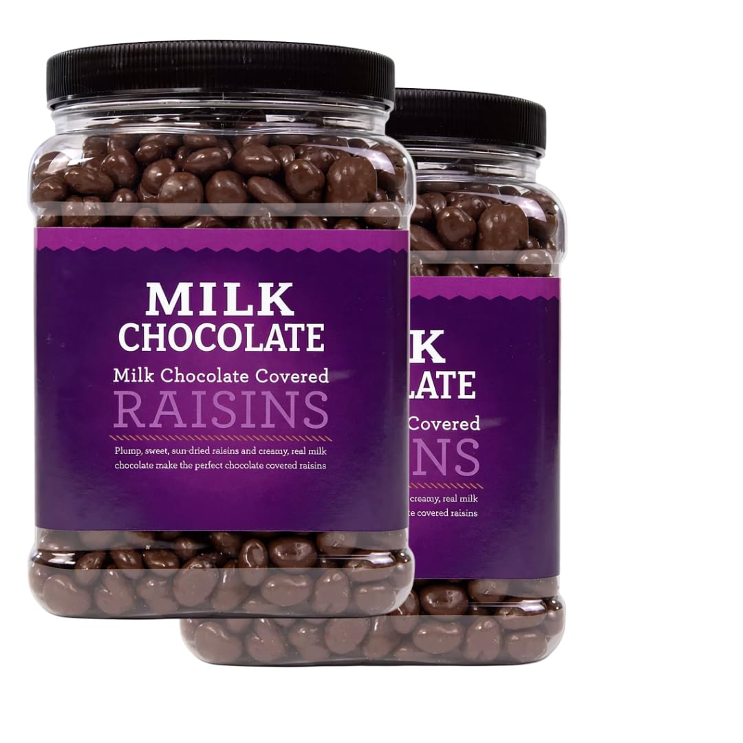 Milk Chocolate Covered Raisins, Dried, 50 oz, Natural, Made in USA (1 Pack)