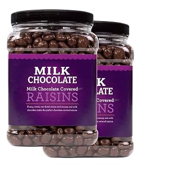 Milk Chocolate Covered Raisins, Dried, 50 oz, Natural, Made in USA 2 Pack