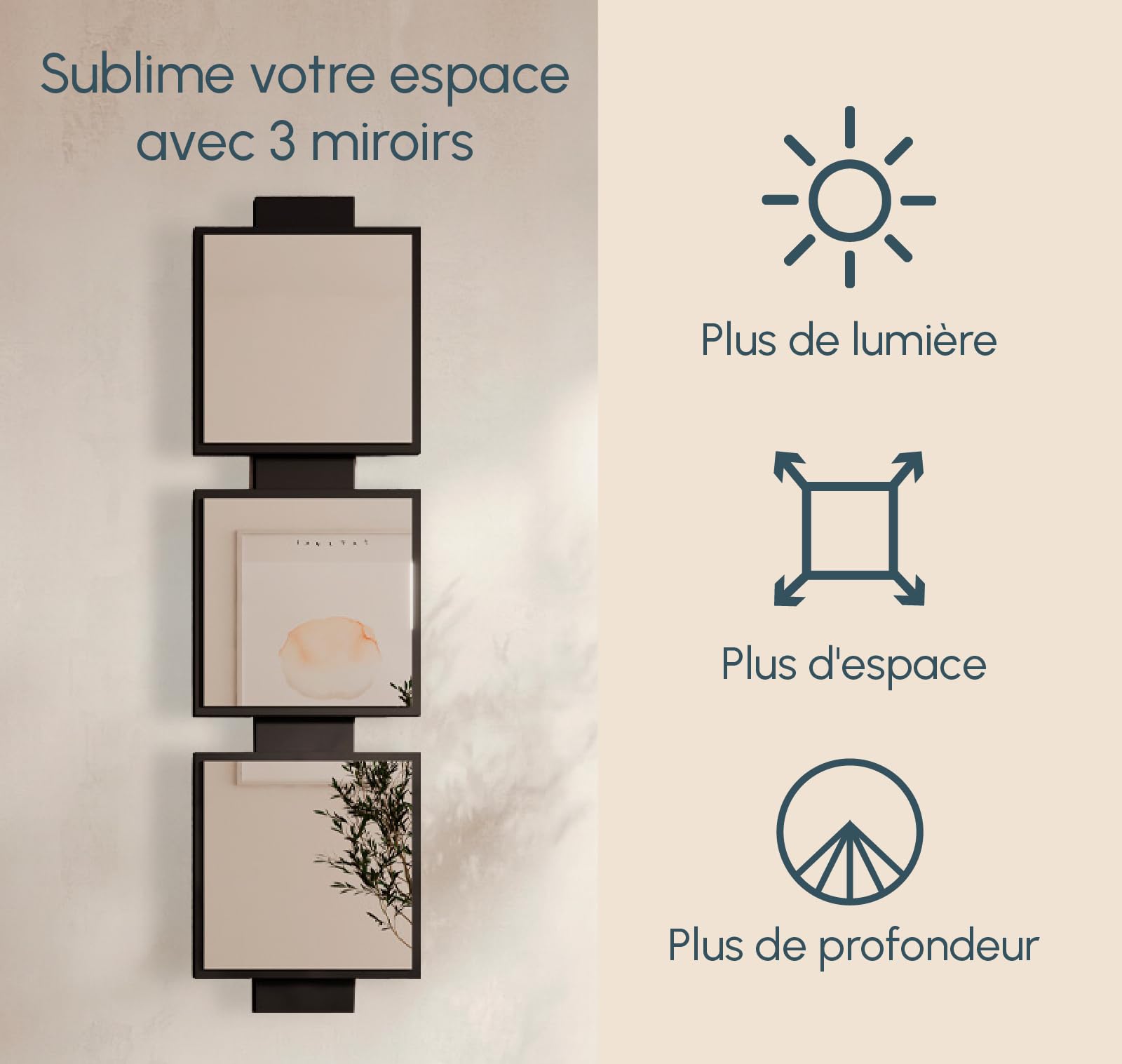MB Muebles Bonitos, Meuble d’Entrée Mural Neo avec Miroir et Tiroir, Design Moderne Suspendu, Mélamine Mate, Couleur Noir, 99.5x145x29.5 cm