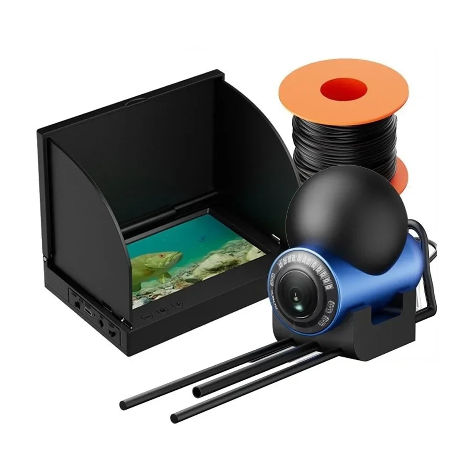 Caméra de pêche sous-Marine HD avec écran LCD de 4,3 Pouces et Vision Nocturne, équipement Complet for 15 m/20 m/30 m/50 m