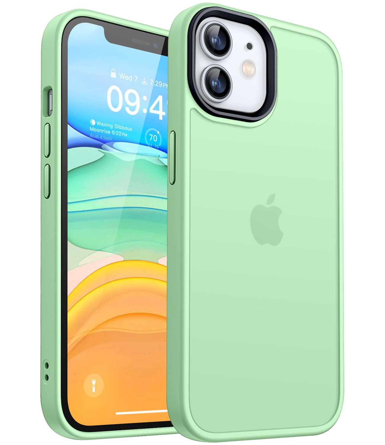 CANSHN Cover Opaca per iPhone 11, [Bordi Quadrati] Custodia Traslucida Opaca Protettiva Sottile Antiurto per iPhone 11 6,1 pollici - Verde Chiaro