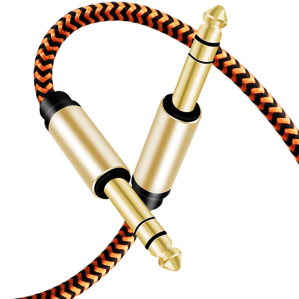 6.35mm Guitar Cable 5m，Youii Premium 6.35mm Mono Jack 1/4" TRS Cable Guitar Patch Cords Instrument Cable Male to Male with Zinc Alloy Housing and Nylon Braid. (5m)