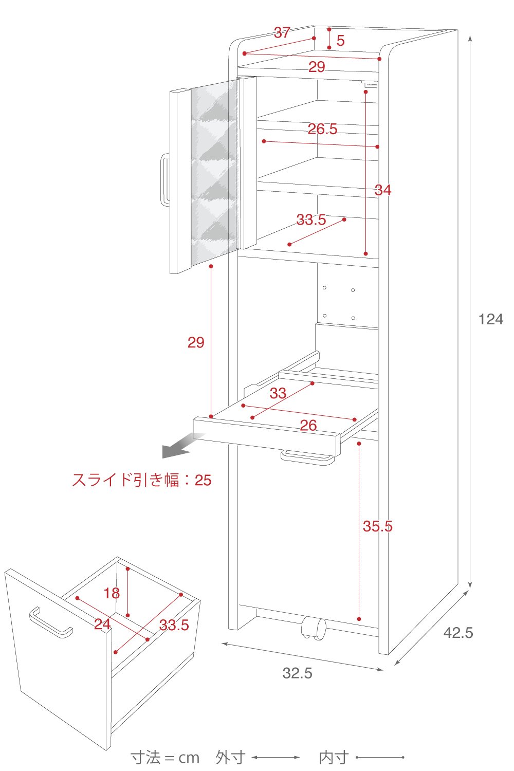Amazon.co.jp: JKプラン 食器棚 ホワイトダークブラン 32.5×42.5