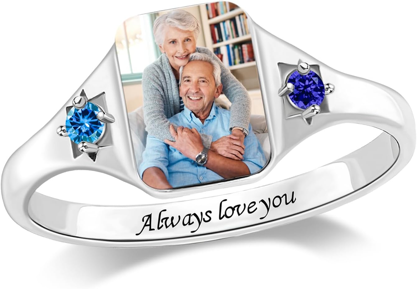 BABOOM Custom Photo Ring for Women Personalized Picture Rings Featuring Heart-shaped Promise Ring Perfect Graduation Gift for Best friend