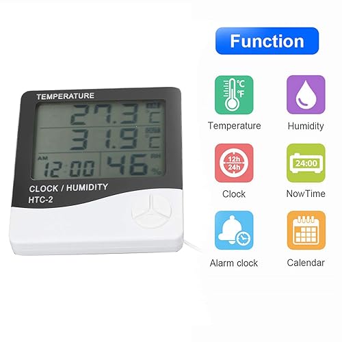 Miniatura 3 de Termómetro higrómetro para interiores y exteriores, temperatura digital, pantalla LCD, medidor de humedad, medidor de humedad, herramientas de