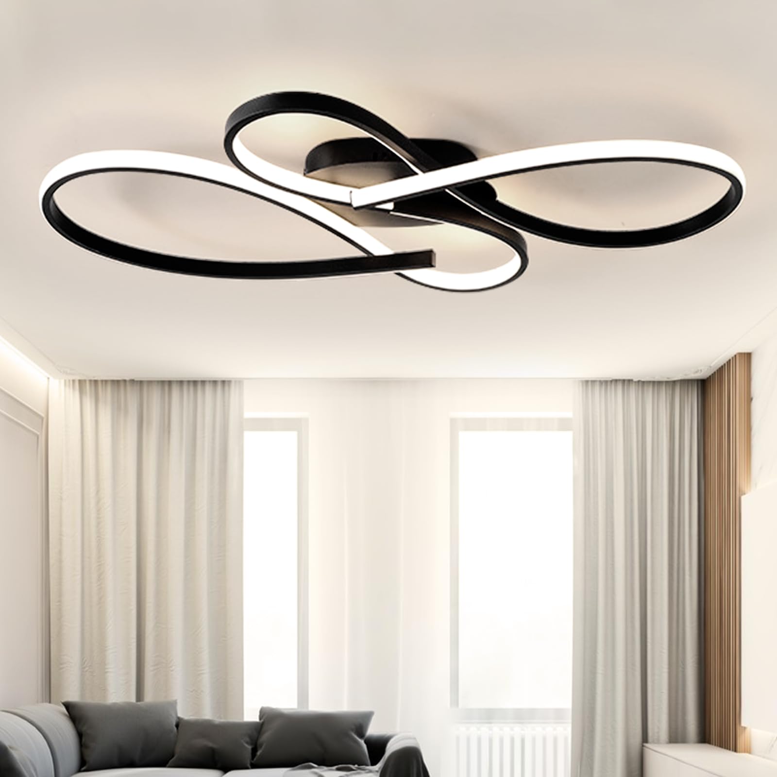 ULihaian Modern LED Ceiling Light, Dimmable LED Chandelier Flush Mount Ceiling Lights,Flush Mount Ceiling Chandelierlight,fixtures for Dining Room