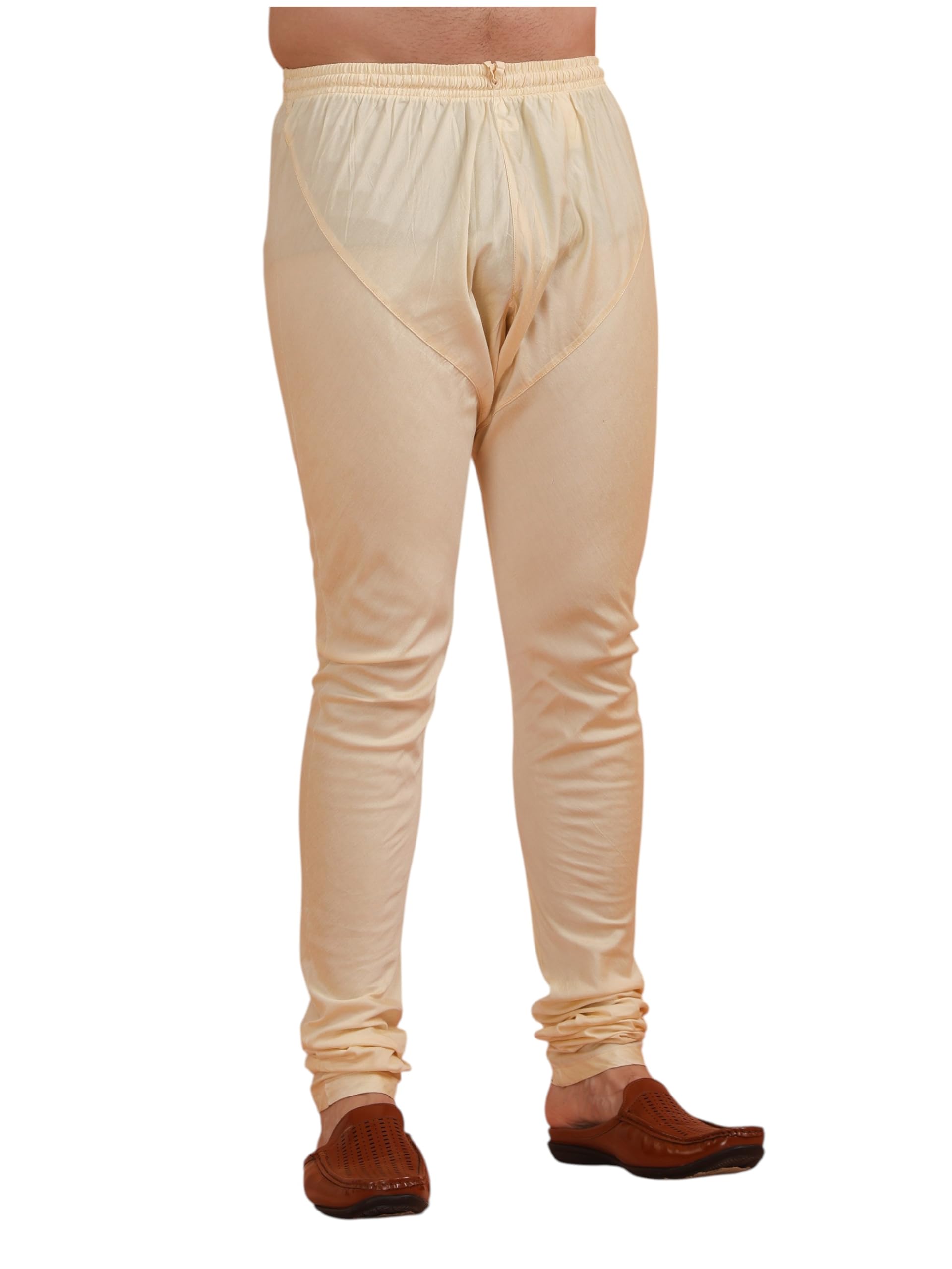 kisah Men’s Cotton Blend Churidar Pyjama – Solid Ethnic Bottomwear with Slim Fit, Mid Rise & Elastic Waistband-picture-15