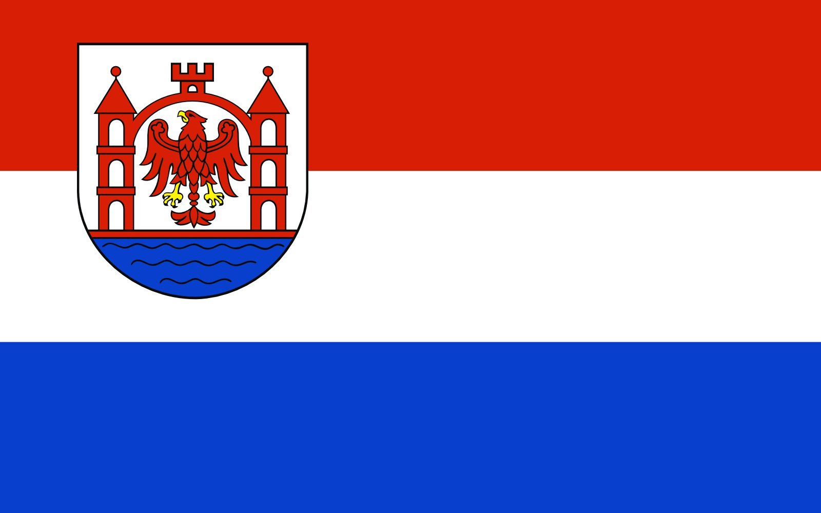 Drapeau Drawsko Pomorskie grand format pour pavoiser aux couleurs de la Pologne