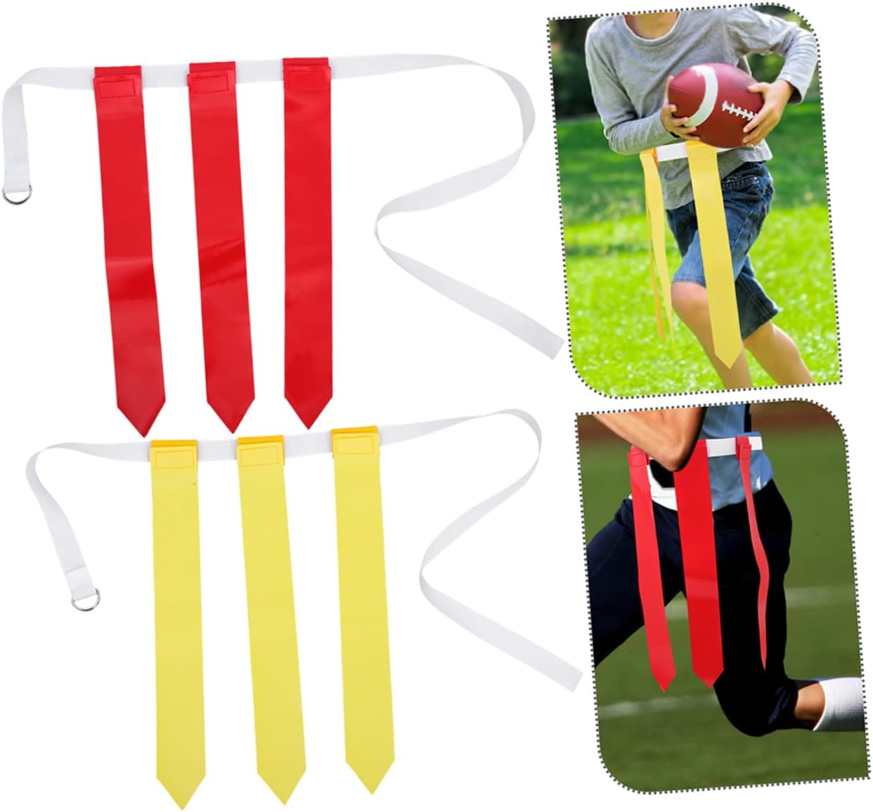 4pcs Rugby Flag Belt with Flags for Indoor Training for Youth and Football and Lightweight Design for Easy Use