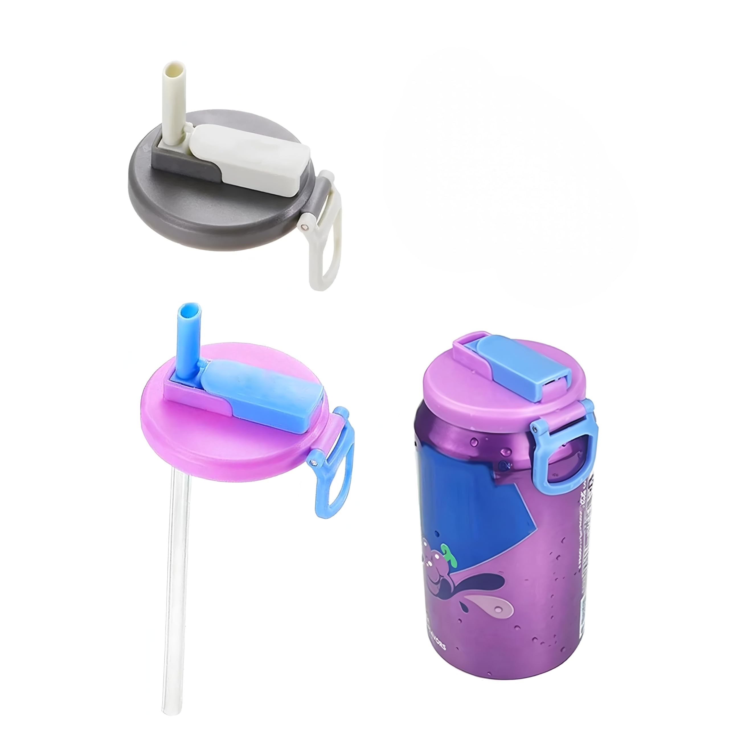 Qiansse Boys 2 Pack Bpa-Free Can Lids For Fizzy Drinks Uk, Reusable Soda Can Covers With Silicone Straw, Fits Standard Beer, Juice & Seltzer Cans