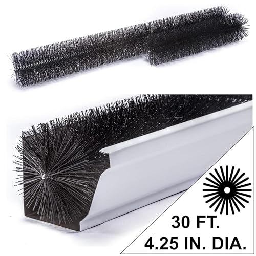 Gutter Guards For 5 Inch Gutters - 30 Ft. Pack - 4.25 In. Diameter Gutterbrush Leaf Filter - 3 Ft. Sections - Easy Diy Installation - Made In Usa Since 2004 #TOP6