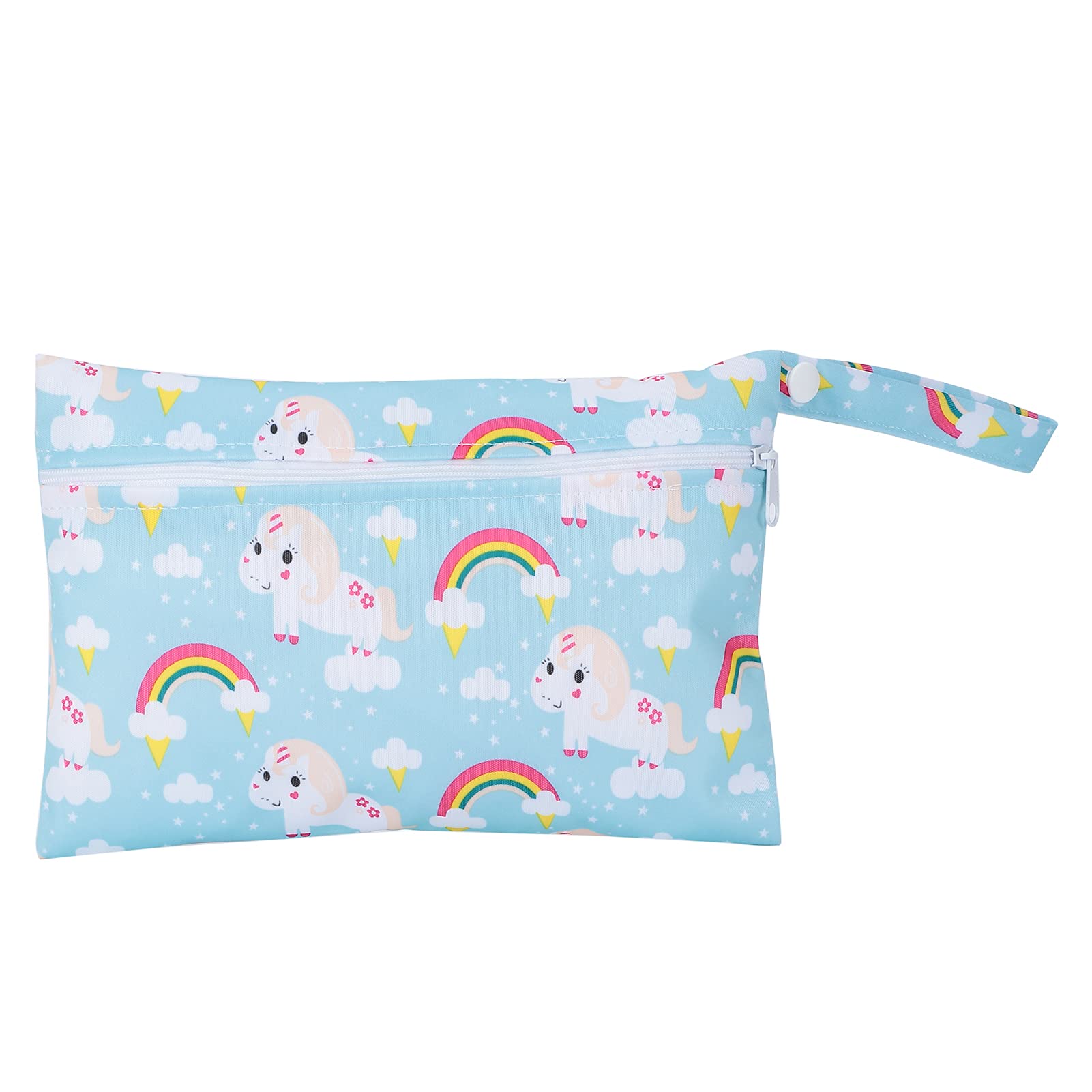 Jimdary Diaper Storage Bag, Bright Color Soft Skin Friendly Animal Pattern Safe Eco Friendly Diaper Pouch for Home Travel for Parents for Camping Outing(No. 2 Rainbow Horse)-image-15