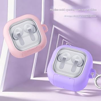 Transparents Earbud Case Silicone Protections Sleeve for Buds 4 / Buds4 with Lanyard Keychains Transparents Silicone Cover