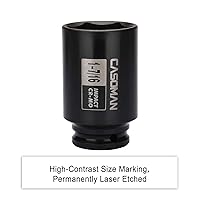 Vista 6 de CASOMAN Dado de Impacto Profundo de 6 Puntos de 1/2 Pulgada - 1-7/16" (SAE), CR-MO, Dado para Tuerca de Eje de 6 Puntos de 1/2 Pulgada