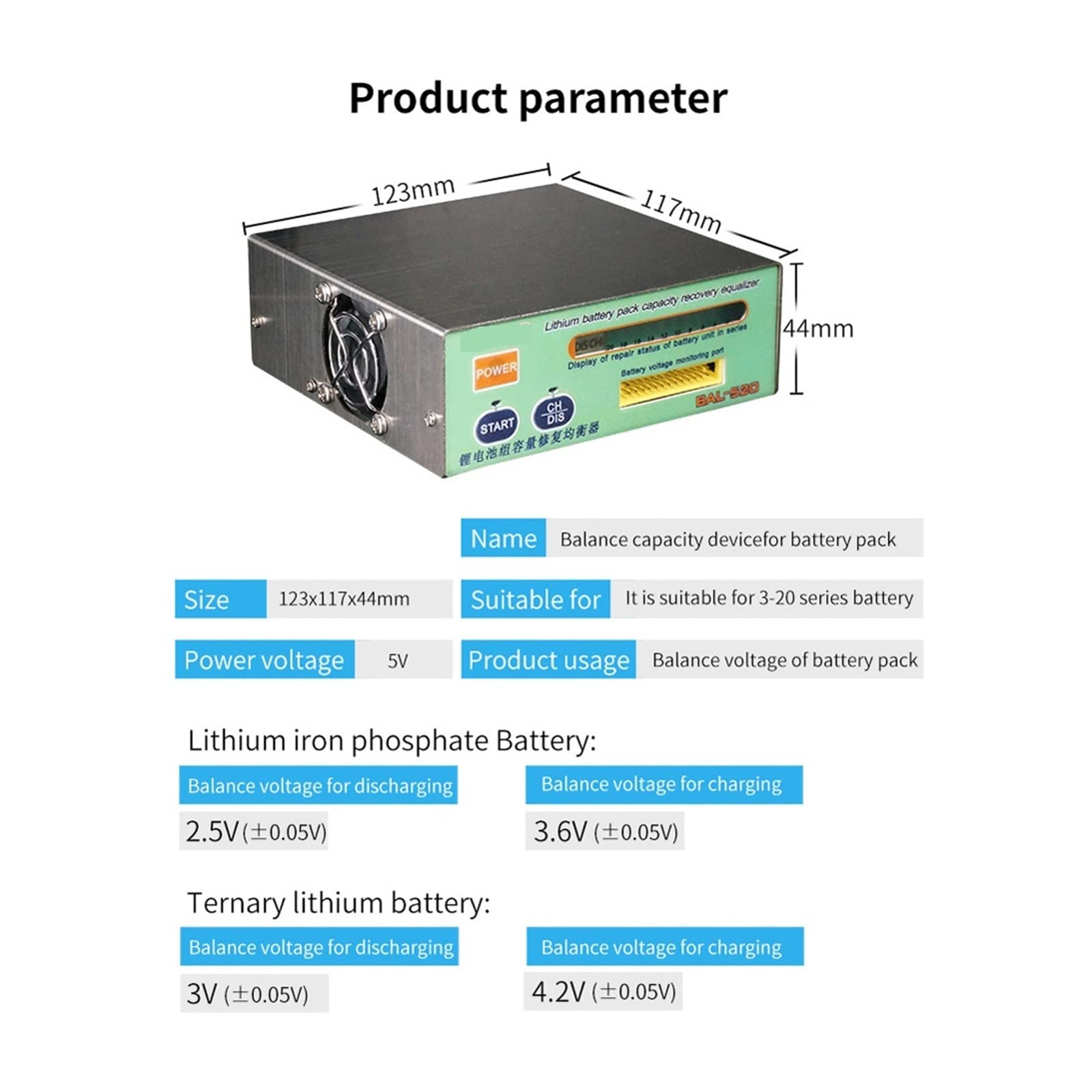 Batterietester, 5-V-Lithiumbatterie Kapazitätswiederherstellung Maschinengleichgewicht Reparaturen Instrument Lithium-Eisen-Phosphat Und Equalizer Ternary Two Types(Ternary battery)