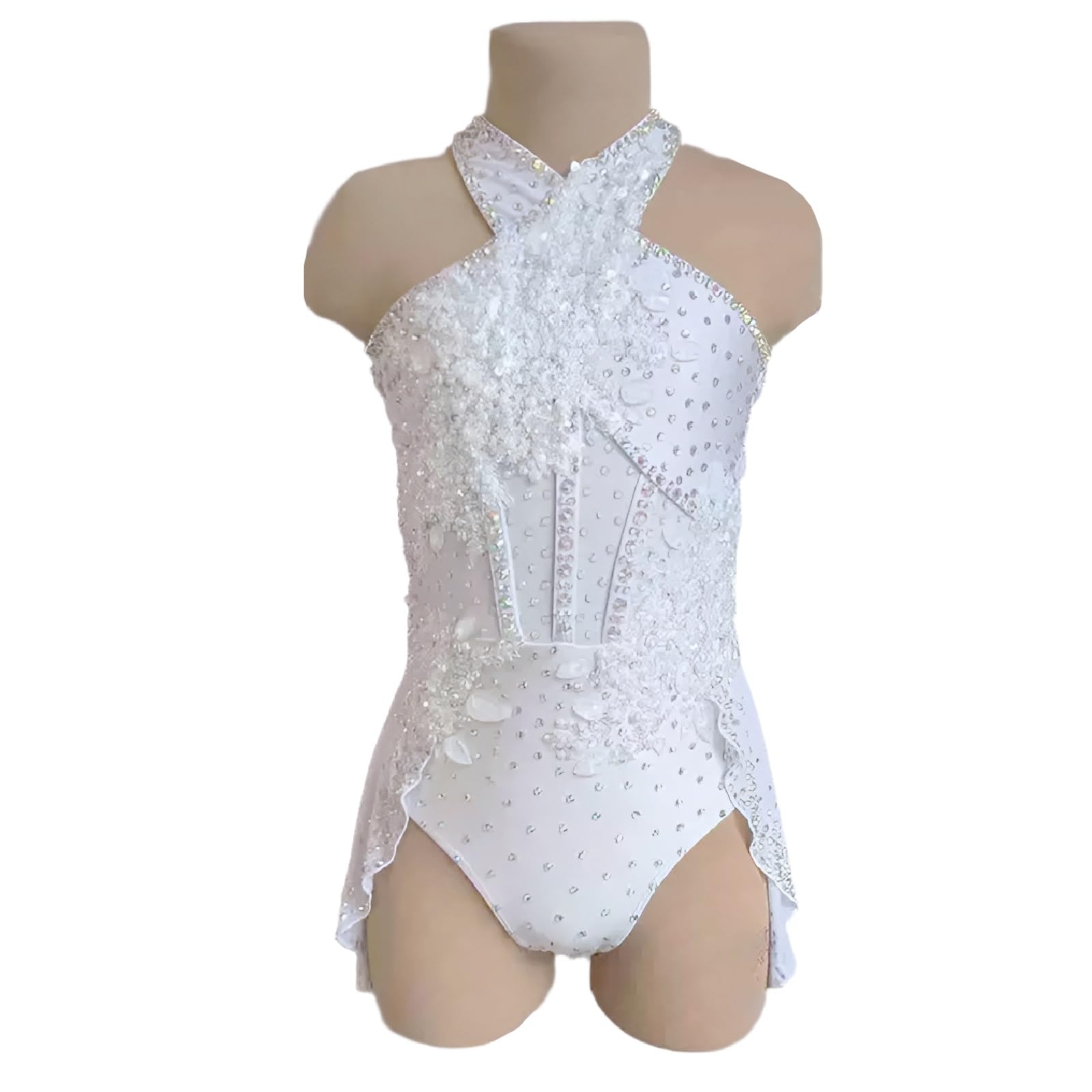 Liryczna Sukienka Do Tańca Dla Dziewczynek Rhinestone Bez Rękawów Trykoty Gimnastyczne Dla Dziewczynek Współczesna Spódnica Body
