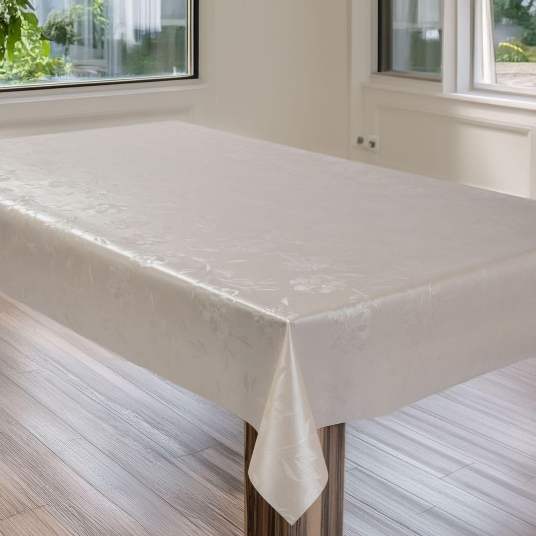 laro Wachstuchtischdecke Floral Classic Eckig PVC - Abwischbare Tischdecke als Meterware, Wasserabweisende Tischdecke für Küche, Balkon & Garten