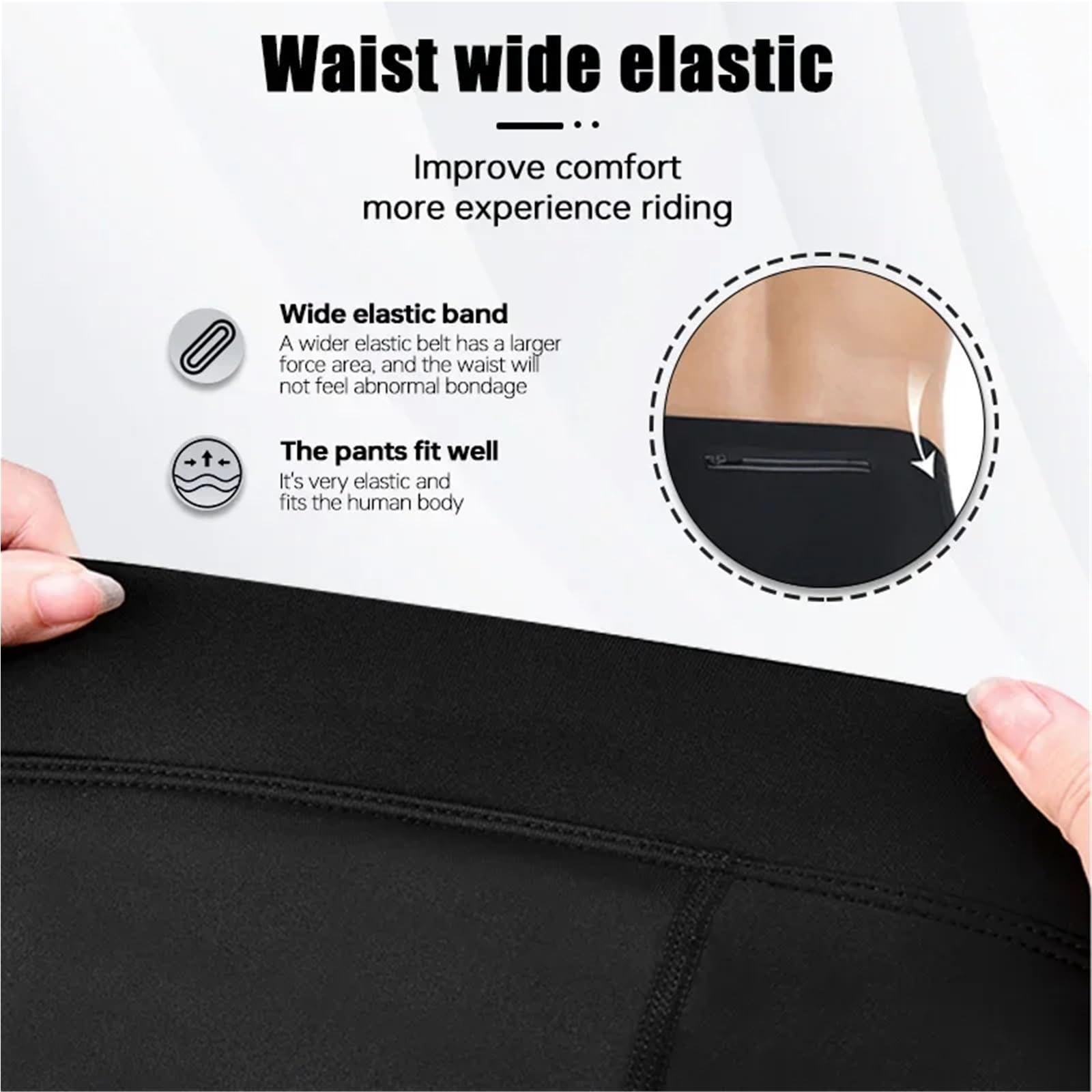 Pantaloni da Ciclismo in Pile Pantaloni da Ciclismo Uomo, Caldi e Invernali, con Tasche Posteriori, Imbottiti in Gel 5D, Pantaloni Lunghi
