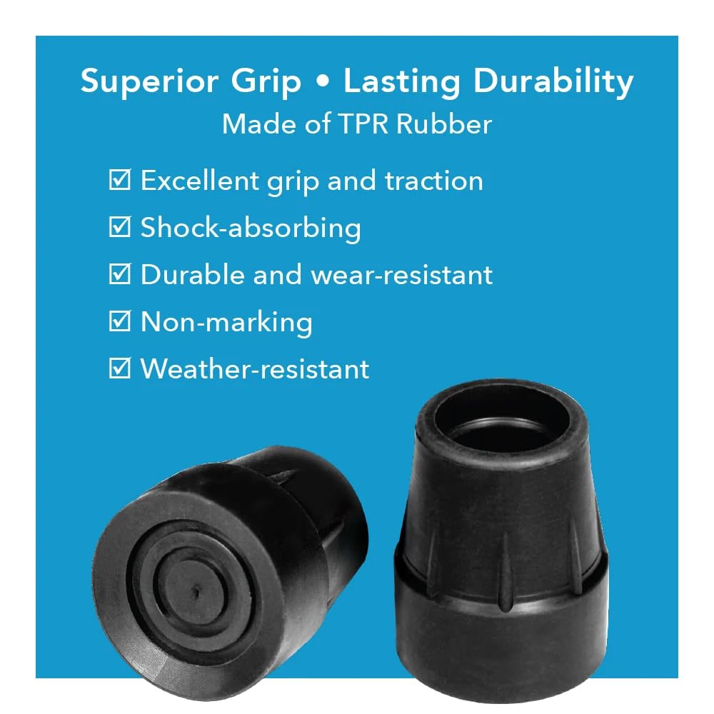Carex Cane Tip Replacement - Black -4