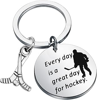 Lywjyb Birdgot Hockey Keychain Every Day Is A Great Day for Hockey Gifts for Hockey Players