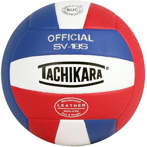 Miniatura 5 de Balón de voleibol reglamentario de cuero sintético de Tachikara Black-White, Royal-White, SCARLET/WHITE/ROYAL, Scarlet-White, Scarlet/White/Black,