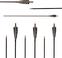 Vista 2 de Tiro con arco flechas de carbono de grano de madera eje 500 columna vertebral con plumas Fletching para caza tiro