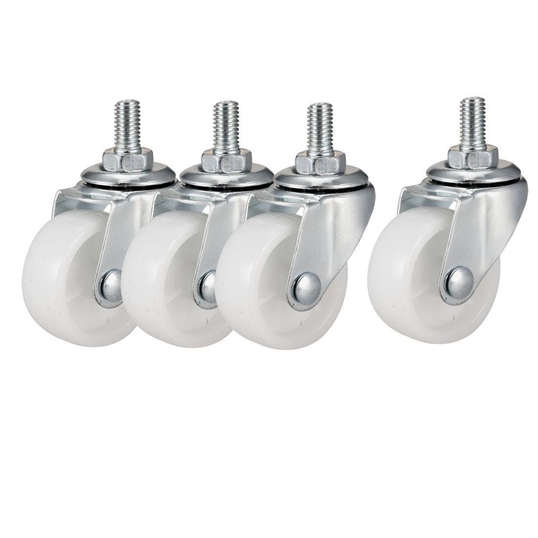 uxcell 1.5 Inch Swivel Caster Wheels PP 360 Degree Threaded Stem