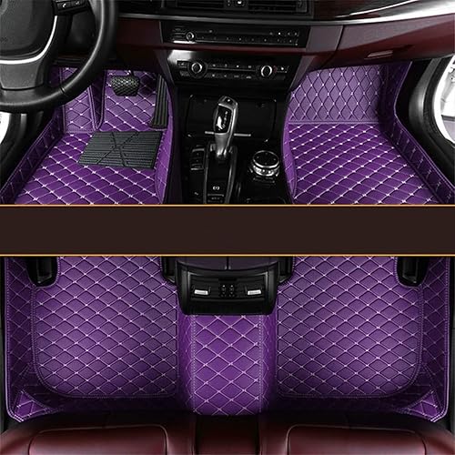 Personaliza las alfombrillas de cuero de protección para todo tipo de clima para automóviles, SUV y camiones según el modelo automotriz (morado)