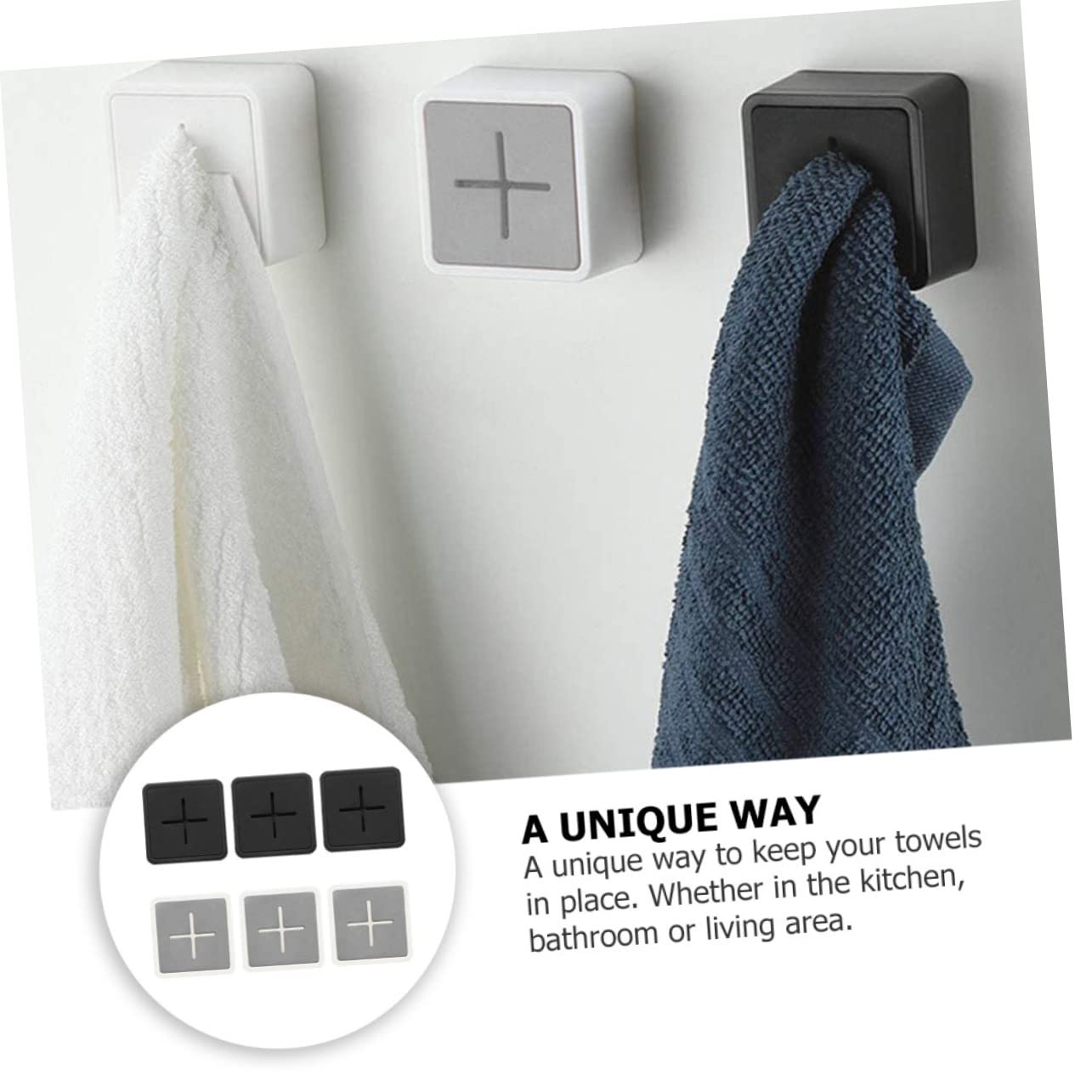Angoily 18piezas Ganchos Adhesivos Para Toallas De Cocina y Baño Soporte De Pared De Diseño Instalación Sin Taladro Para Organizar Toallas El