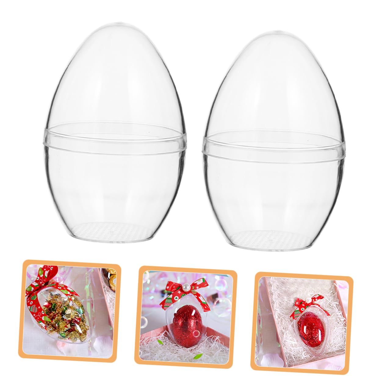 5 Pezzi Uova Trasparenti Riempibili per Palline Plastiche Decorative Durable e Riutilizzabili per Pasquali Decorazioni per Feste e Caccia Uova