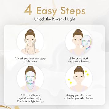 Red Light Therapy Mask for Face, 850nm NIR & 630nm Red Light with Timer