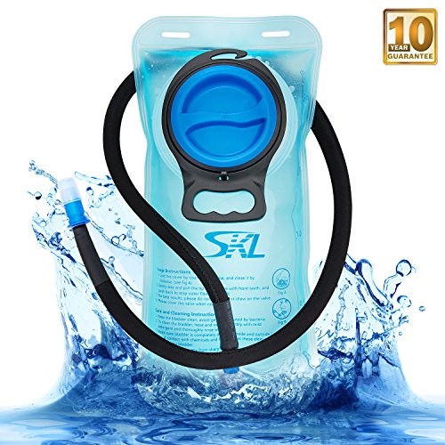Hydration Bladder 2 Liter SKL Water Bladder for Hydration Pack Leak Proof BPA Free Water Backpack for Hiking, Running, Cycling, Biking, Climbing, Kids, Adults, Quick Release Insulated Tube, Blue(2L)