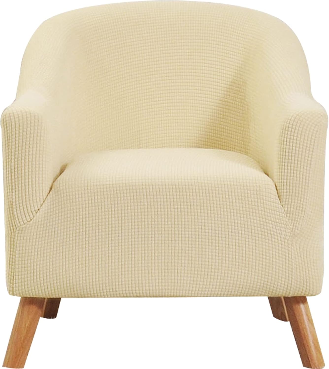 Konsilsa Club Chair Slipcovers, Stretch Tub Chair Covers for Club Chair Slipcover Spandex Armchair Cover Couch Furniture Protector Cover (Color : Natural)