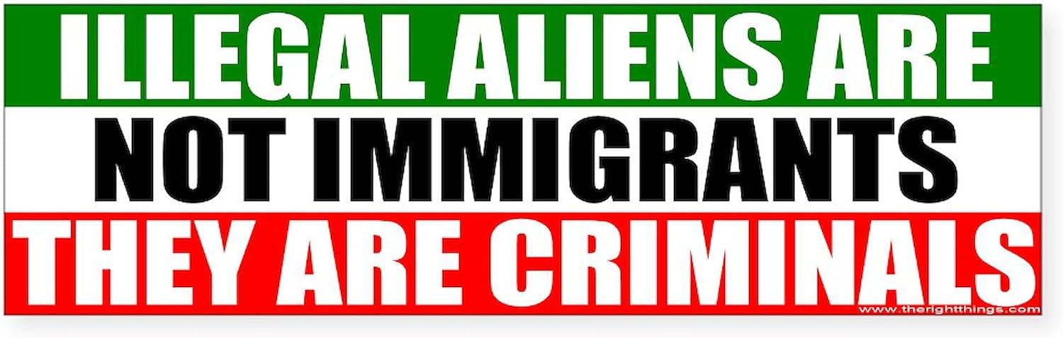 CafePress Illegal Means Criminal 10"x3" Rectangle Vinyl Bumper Sticker Car Decal