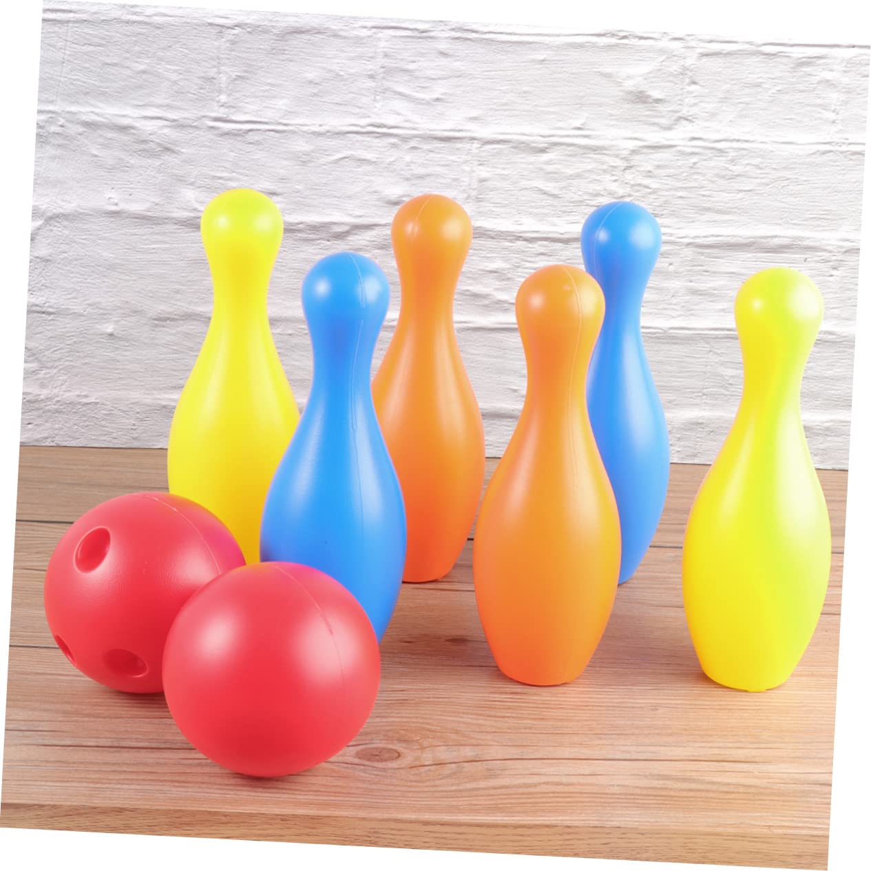 GOOHOCHY 2Pcs Plastic Bowling Set Includes Pins and Balls for Indoor and Outdoor Fun for Leisure Activities and Parent Games