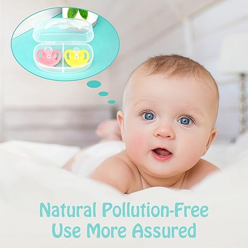 Miniatura 6 de Accmor Funda para chupete, contenedor para chupete puede almacenar 2 chupetes, funda para chupete de bebé para viajes, sin BPA, transparente