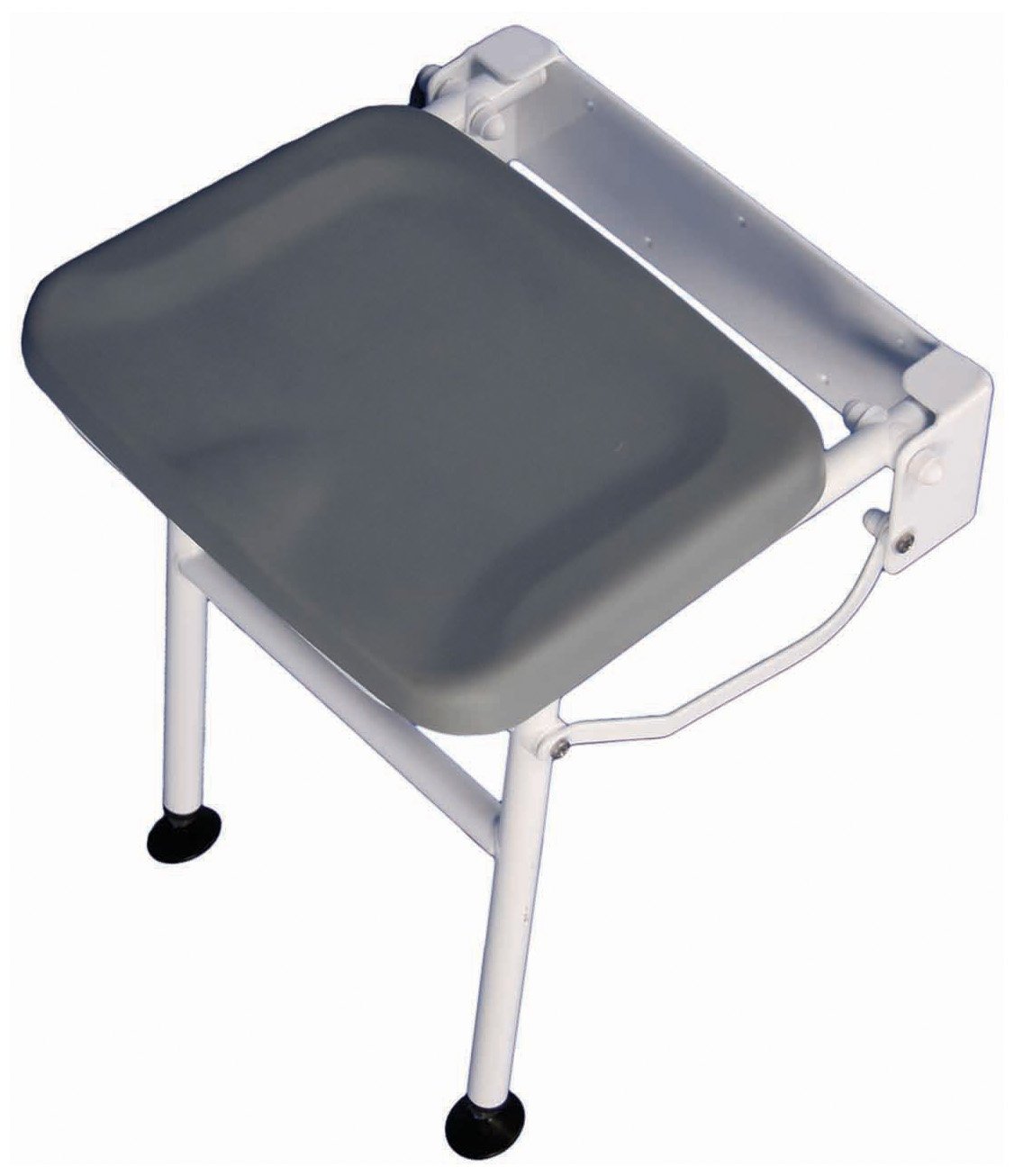 Aidapt Grey Compact Wall Fixing Shower Seat Easy To Clean With Adjustable Legs For Users Who Are Elderly, Disabled, Pregnant Or Unsteady On Their Feet